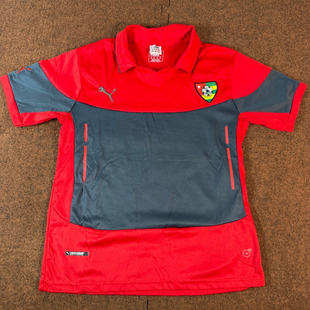 Puma Togo National Football Team Jersey Red Grey Mens XL Soccer Shirt 001269737